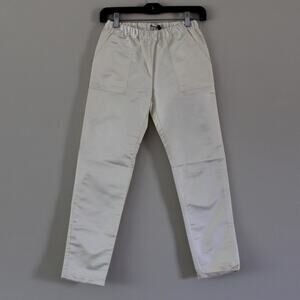 NWT Bonpoint Couture Friend Style Satin Ivory Pull On Dress Pants Slim Leg 12